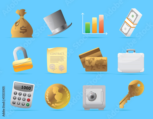 Vector: Icons for finance, money and security Icons for finance, money and security