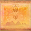 old paper with Egyptian queen