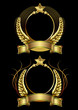Vector: Beer label, golden emblem Beer label, golden emblem