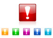 exclamation sign vector glossy web icon set