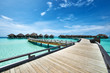 Beautiful beach with water bungalows