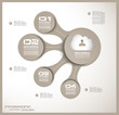 Infographic design template with paper tags.