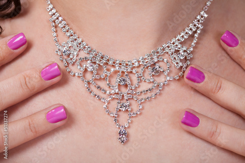Photo: Woman's Neck And Her Beautiful Necklace Woman's Neck And Her Beautiful Necklace