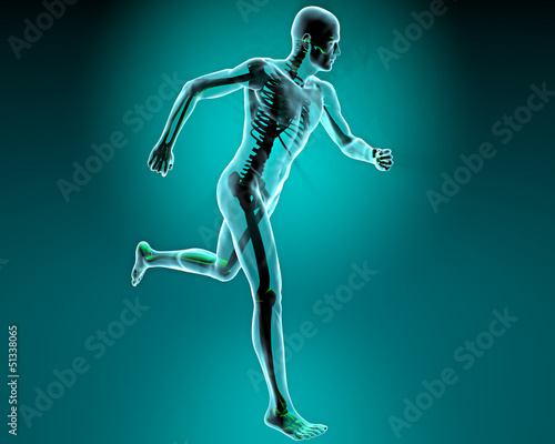Illustration: Uomo che corre ai raggi X Uomo che corre ai raggi X