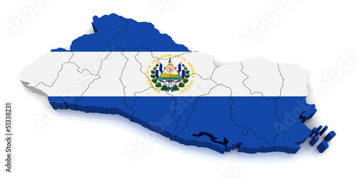 Illustration: 3D Map of El Salvador 3D Map of El Salvador