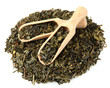 aromatic green dry tea, isolated on white