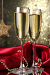Two Glasses Of Champagne On Br...