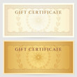 Gift Voucher (coupon) template with border. Gold, vintage color