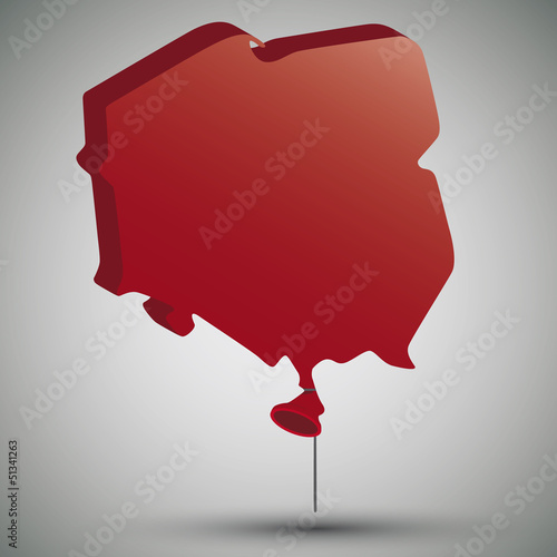 Illustration: map of Poland in form of a balloon map of Poland in form of a balloon