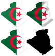 Algeria flag over map collage