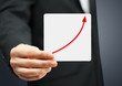 card with increasing graph on it