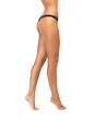 female legs in black bikini panties