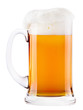 Frosty fresh beer with foam