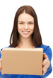 businesswoman delivering box