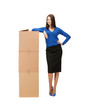 Foto: businesswoman with big carton boxes businesswoman with big carton boxes