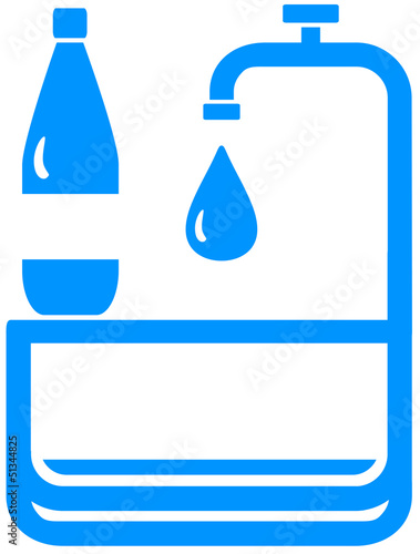 Vector: sign with tap, bottle and drop - drinking water symbol sign with tap, bottle and drop - drinking water symbol