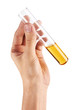 Test tube in hand