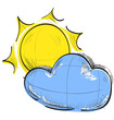 Cloud and sun weather icon