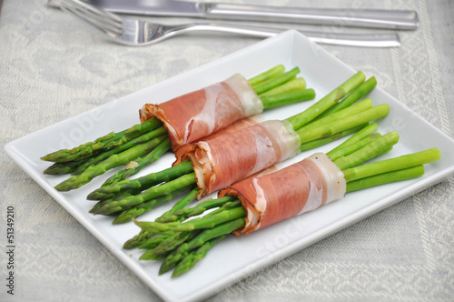 Photo: Spargel mit Parmaschinken und Croutons Spargel mit Parmaschinken und Croutons