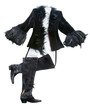 Feathery riding styling fashion composition