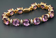 Photo: Golden jewelry bracelet with amethysts Golden jewelry bracelet with amethysts