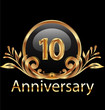 10 years anniversary birthday in gold