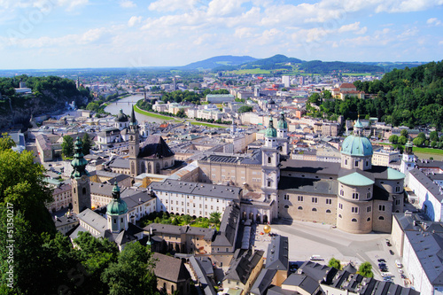 Photo: Aerial view over the old town of Salzburg, Austria Aerial view over the old town of Salzburg, Austria
