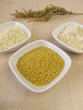 Hirsekörner, Hirseflocken und Hirsemehl