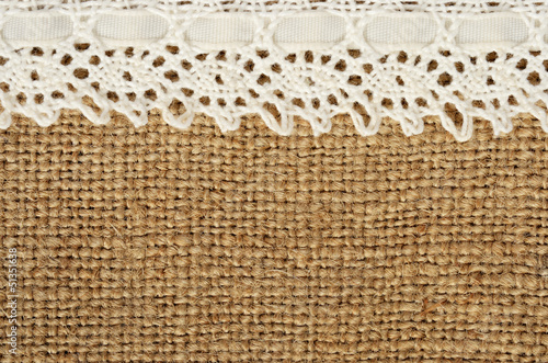 Photo: Canvas background with lace on the edge Canvas background with lace on the edge