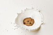 Cookie Splashing in milk.