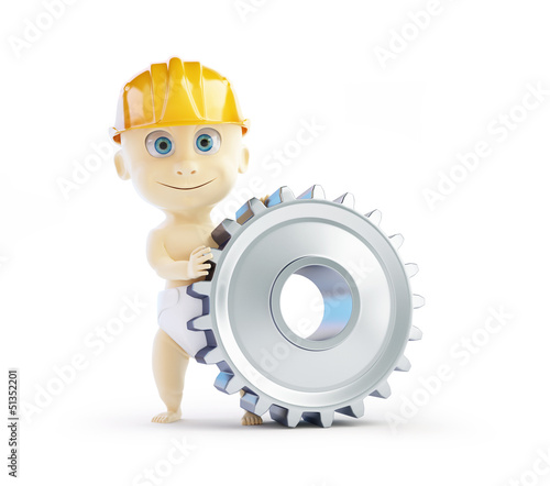 Illustration: baby construction helmet gear baby construction helmet gear
