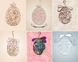 Vektor: set of easter backgrounds set of easter backgrounds