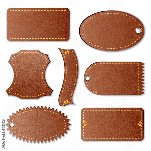 Vector: vector illustration of blank leather textured label vector illustration of blank leather textured label