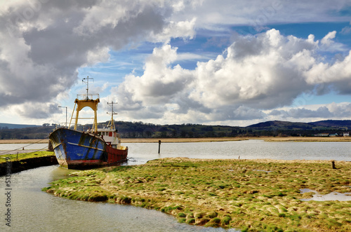 Photo: Boat on the Nith Estuary at Glencaple Boat on the Nith Estuary at Glencaple