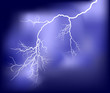 white bright lightning in dark lilac sky