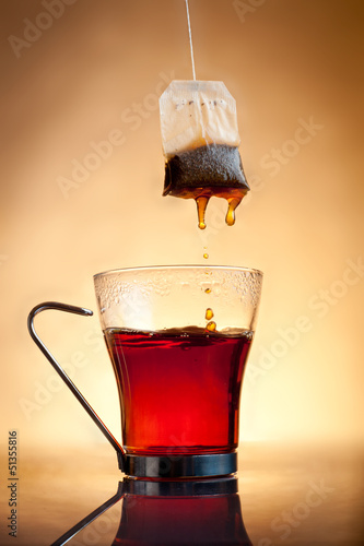 Photo: Cup of hot tea with teabag Cup of hot tea with teabag