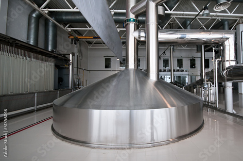 Photo: Steel fermentation vat on brewer factory Steel fermentation vat on brewer factory