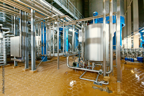 Photo: Fermenting department of the brewing factory Fermenting department of the brewing factory