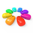 Rainbow mice in a circle