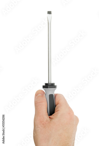 Photo: Hand Holding Screwdriver Hand Holding Screwdriver