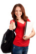 Portrait of female student with books