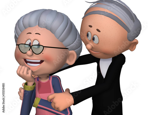 Illustration: Oma und Opa freuen sich Oma und Opa freuen sich