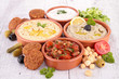 assorted of oriental food, mezze