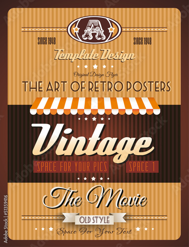Vector: Vintage retro template for a lot of purposes Vintage retro template for a lot of purposes