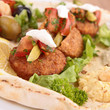 pita bread with falafel and vegetables