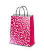 Pink paper shopping bag with floral pattern
