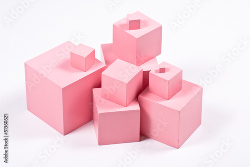 Photo: Montessori Pink Cubes Montessori Pink Cubes