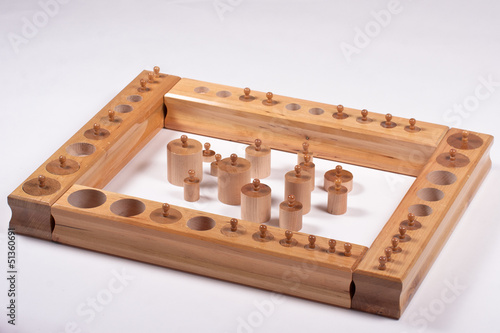 Photo: Montessori Sensory Material: Knobbed Cylinders Montessori Sensory Material: Knobbed Cylinders