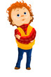 Redhead boy character cartoon style vector illustration white
