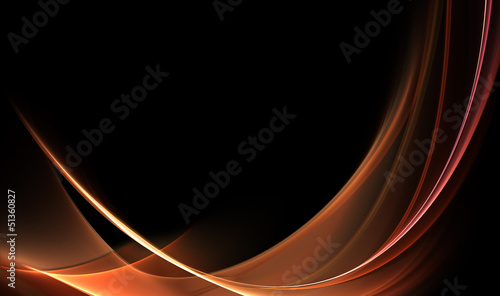 Illustration: Amazing abstract fiery waves on black background Amazing abstract fiery waves on black background